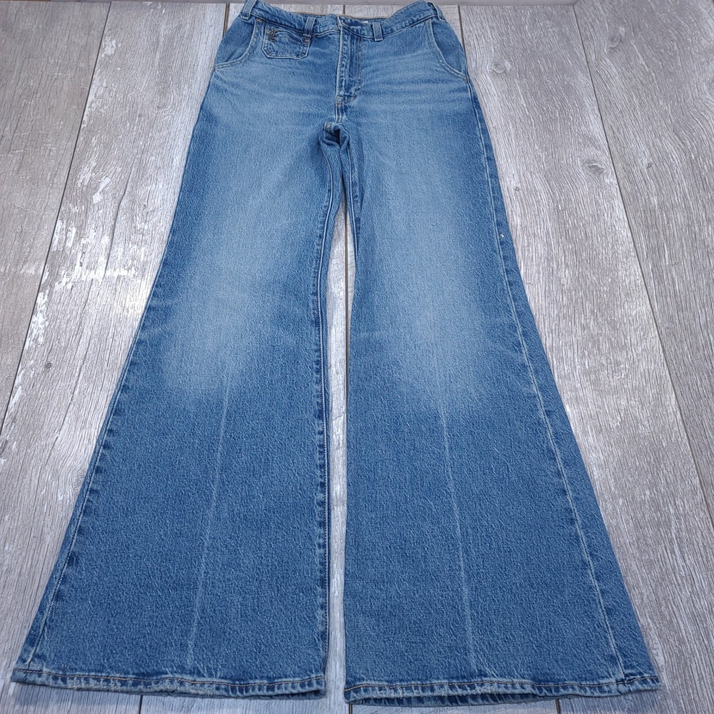 Levi's Ribcage Bell Jeans Women 26 Blue Ultra High Rise Flare Denim